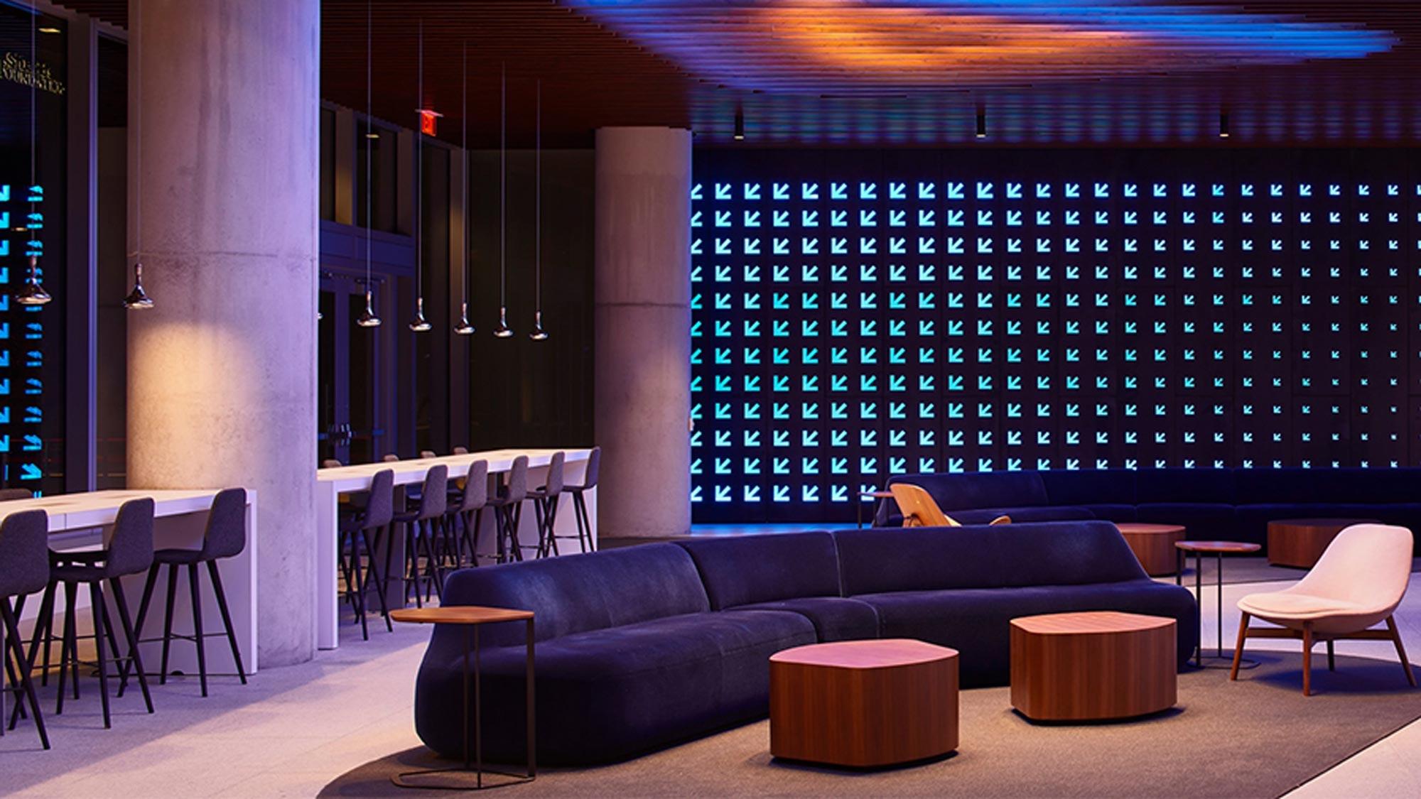 Modern warm colored bar