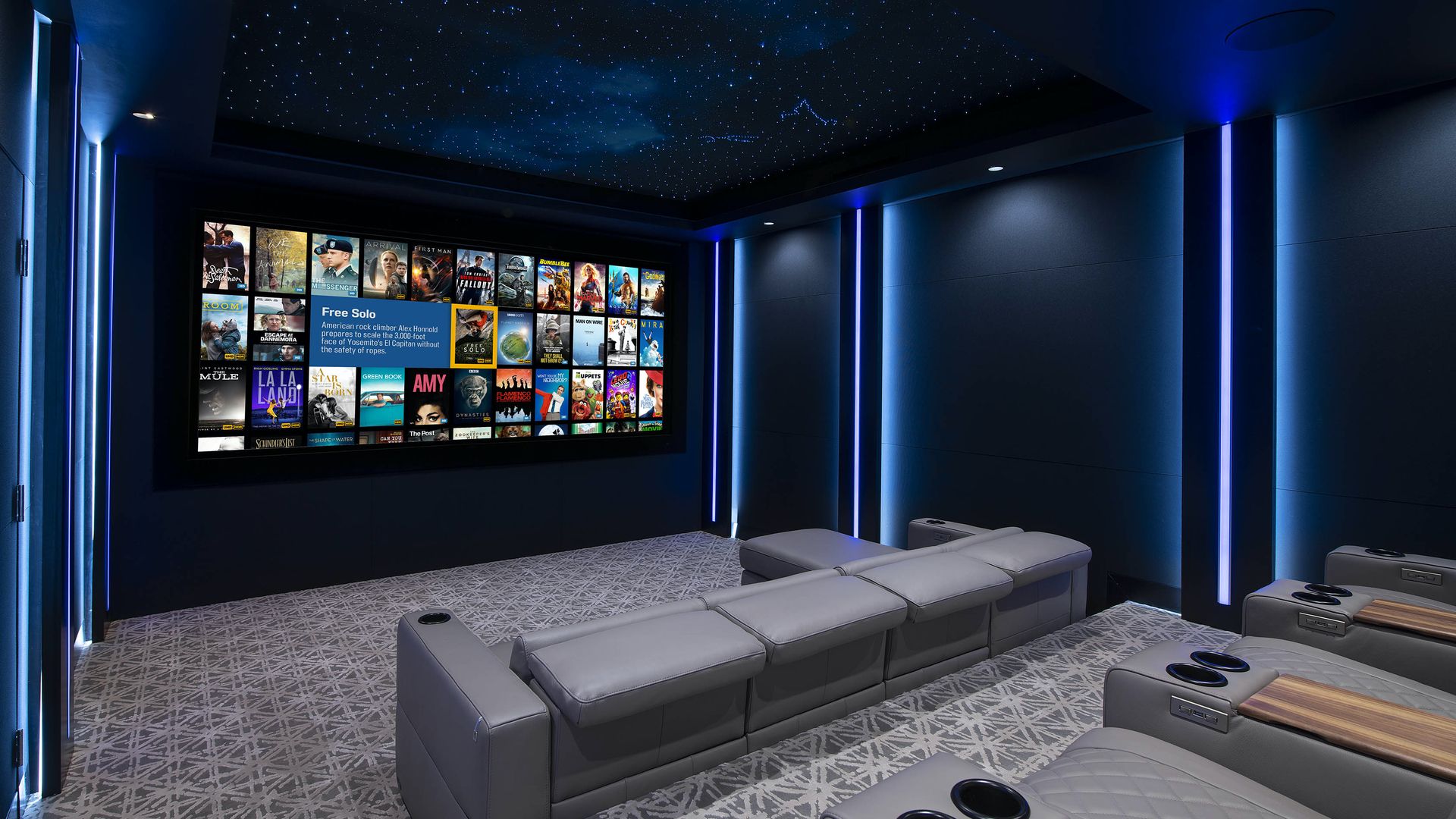 Control4 Touch panel in a able with a traditional home in the background